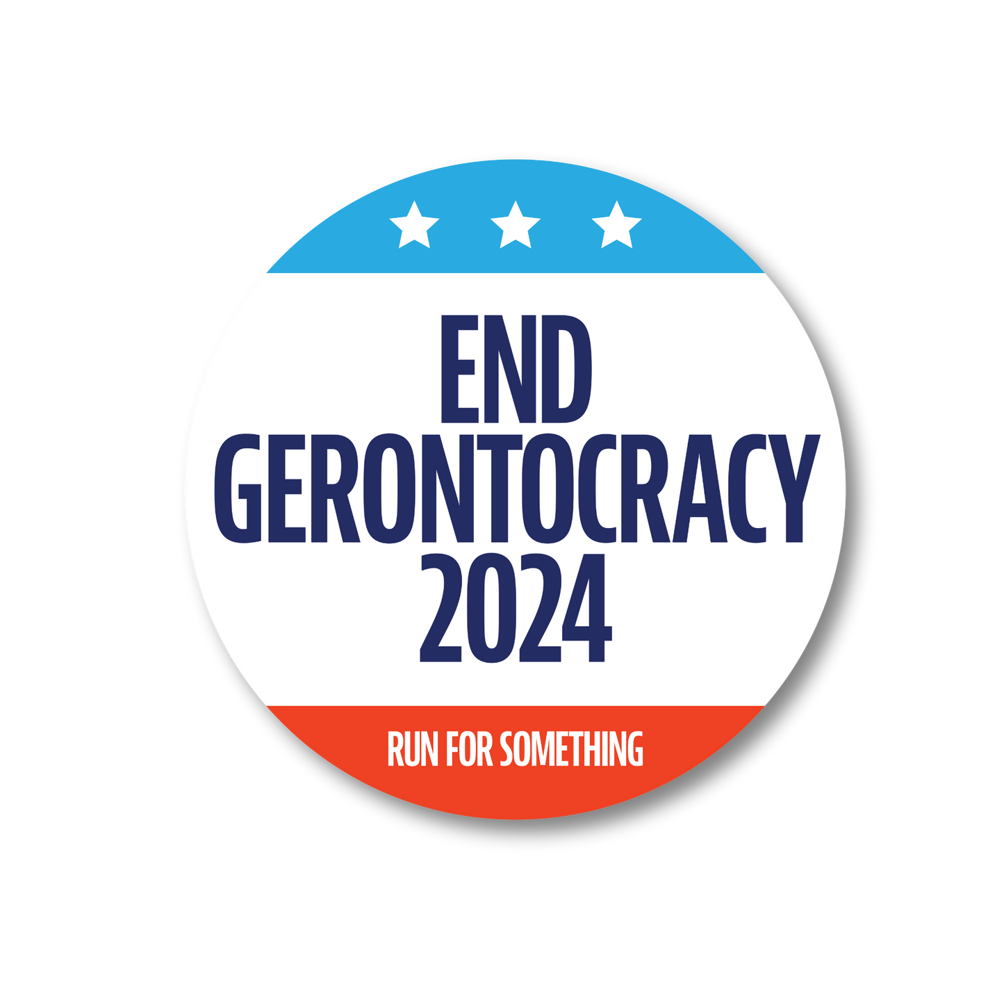 End Gerontocracy 2024 Circle Sticker