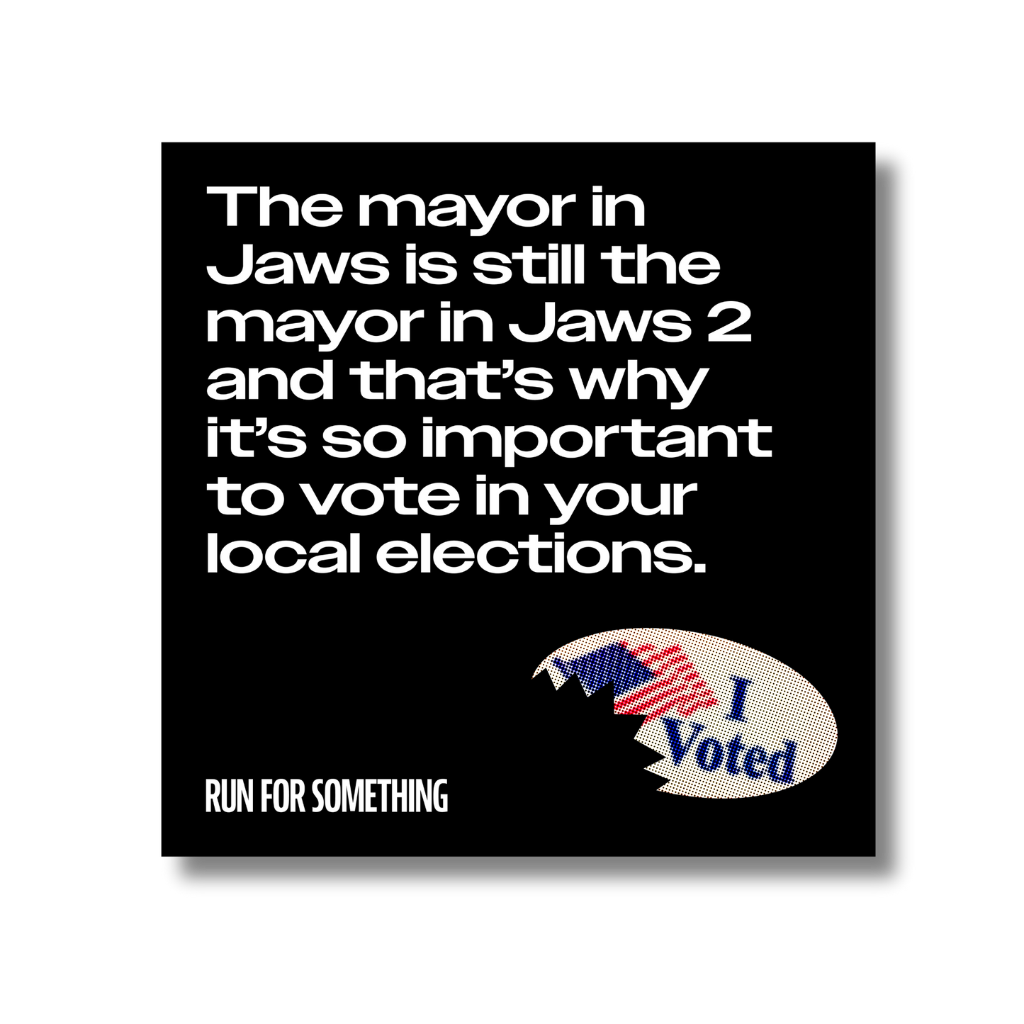 Jaws Square Sticker